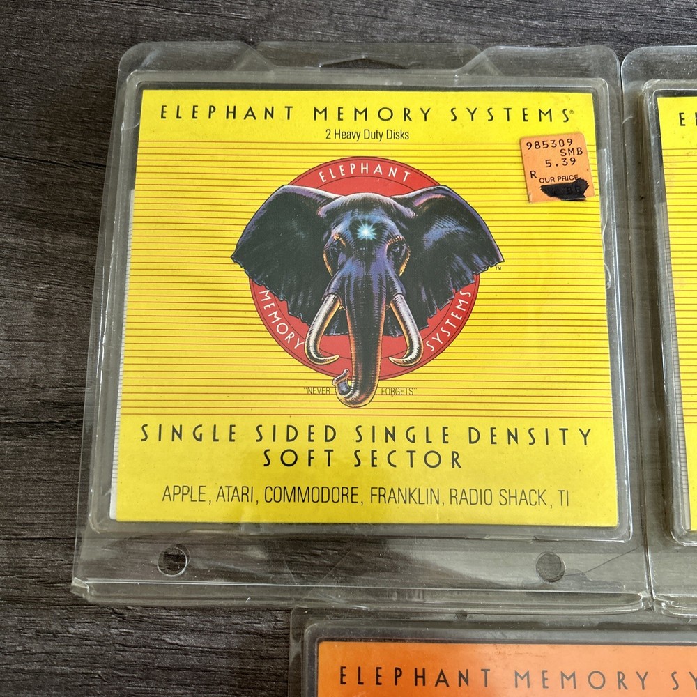 Vintage NOS Elephant Memory Systems Floppy Disk Lot With Stickers