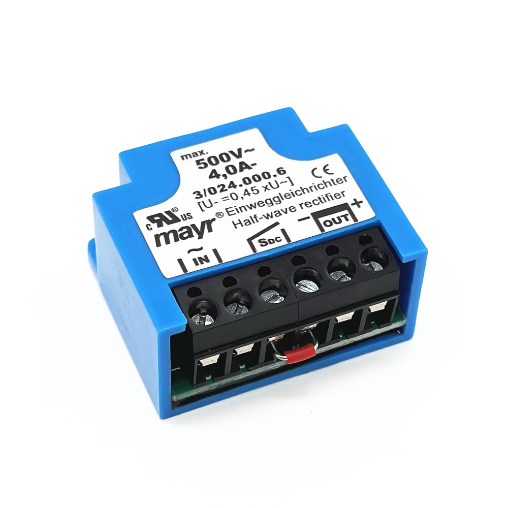 mayr Einweggleichrichter 3/024.000.6 max 500V~4,0A- half-wave rectifier