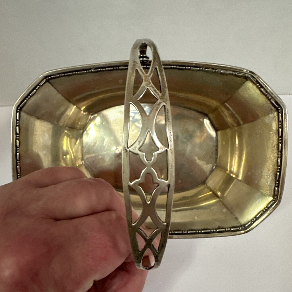WEBSTER STERLING SILVER HANDLED BASKET BOWL ART DECO