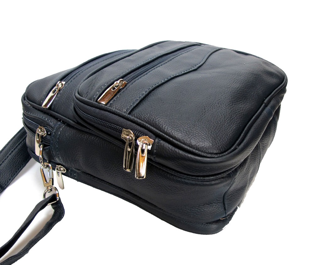 7 Pocket Multi-Function Genuine Leather Purse Handbag w/Organizer Top Handle