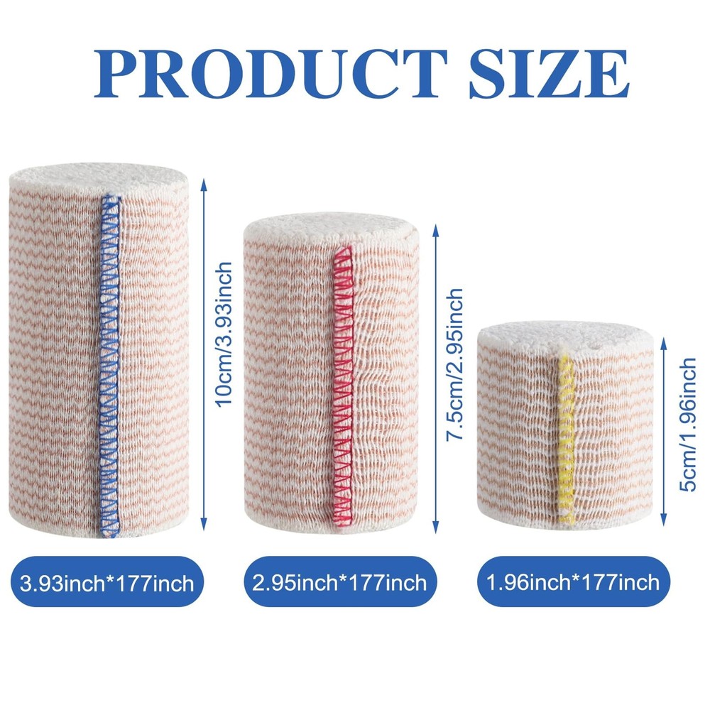 6 Pack Premium Elastic Bandage Wrap, Compression Wrap for Legs,...