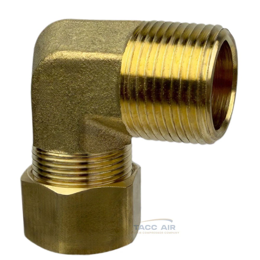 3/4" Compression x 3/4" MNPT 90 Degree Brass Compression Elbow Pipe Fitting