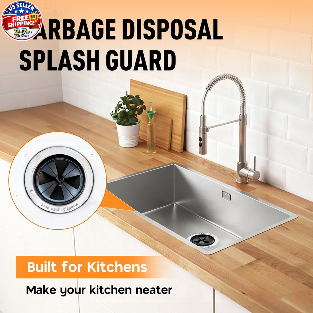 2pc Garbage Disposal Splash Guard 3 3/8" for InSinkErator Evolution 3 3/8", Blac