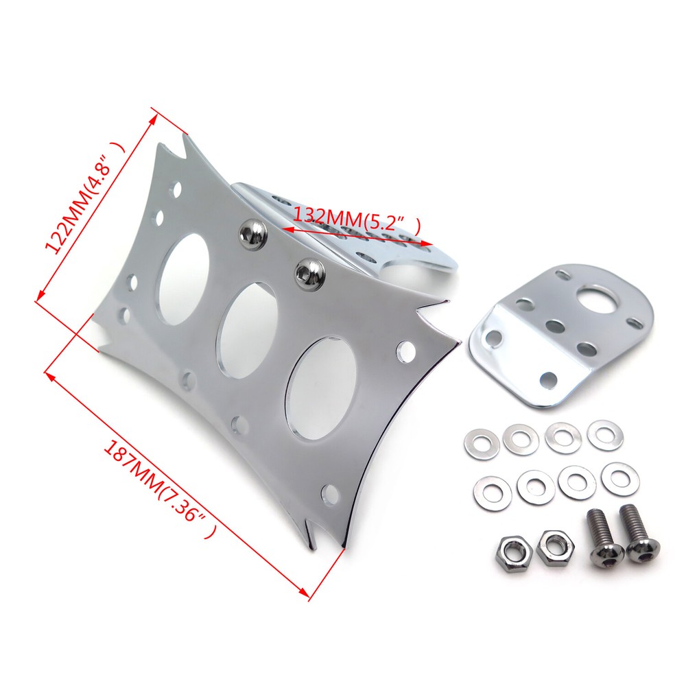 Chrome License Plate Bracket light Bracket For Harley Bobber Chopper Custom