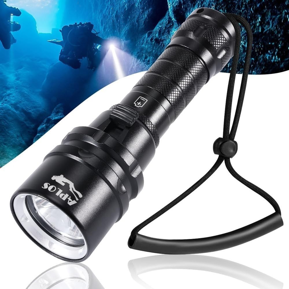 Compact 2000 Lumens Scuba Diving Light, Waterproof Torch
