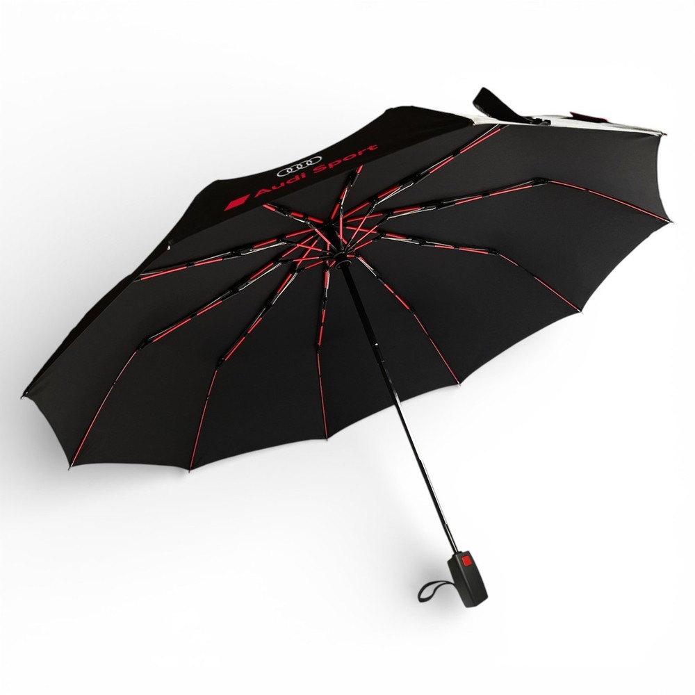 Genuine Audi Umbrella Folding Compact Windproof Automatic Anti-UV Sun Rain Black