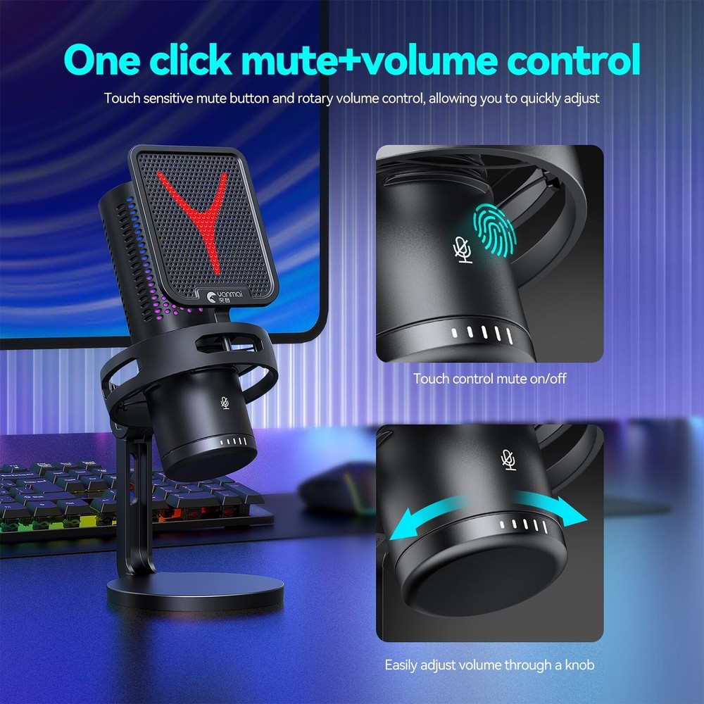 Yanmai GM7 Detachable USB Microphone Computer Mic Microphone W/ Desktop Stand