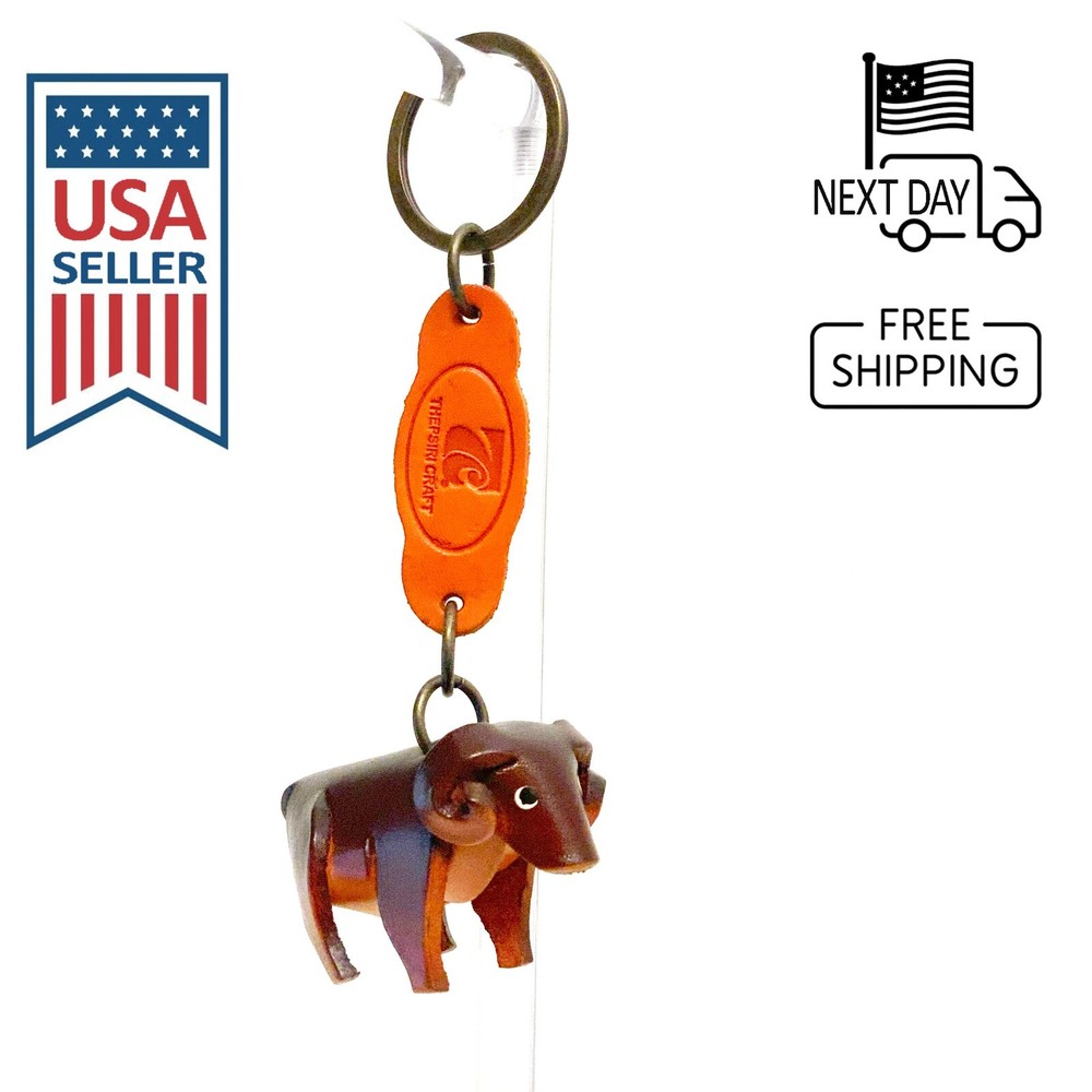 Rambouillet Sheep Handmade Leather Keyring