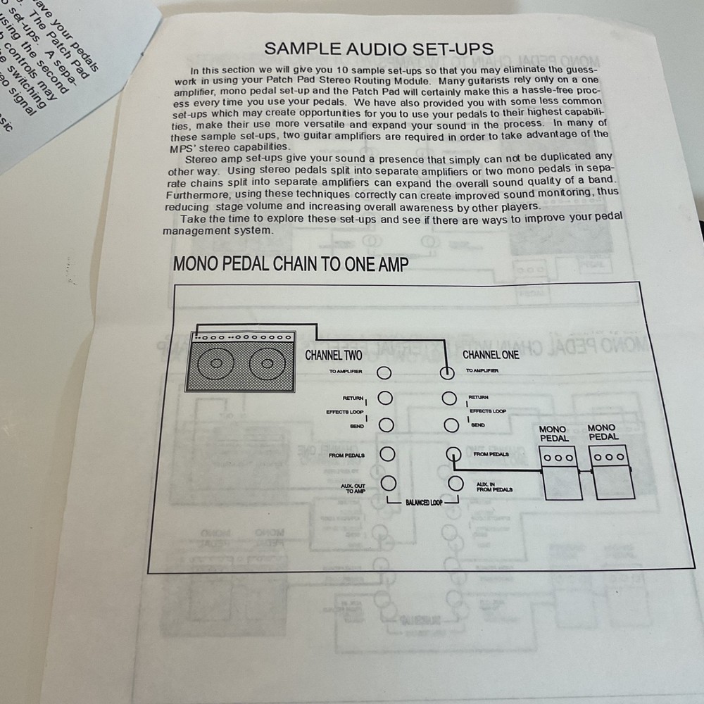 Patch Pad Stereo Routing Module Pedal Pad By MKS with Instructions