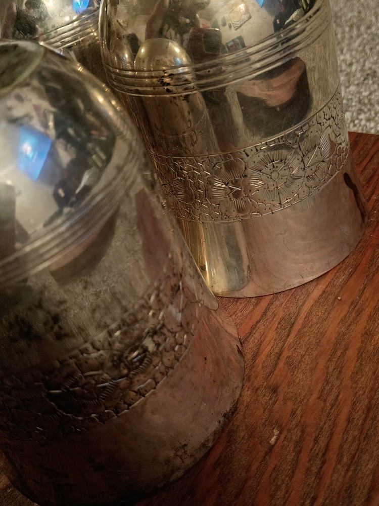 6 Silver Plated Antique Cups