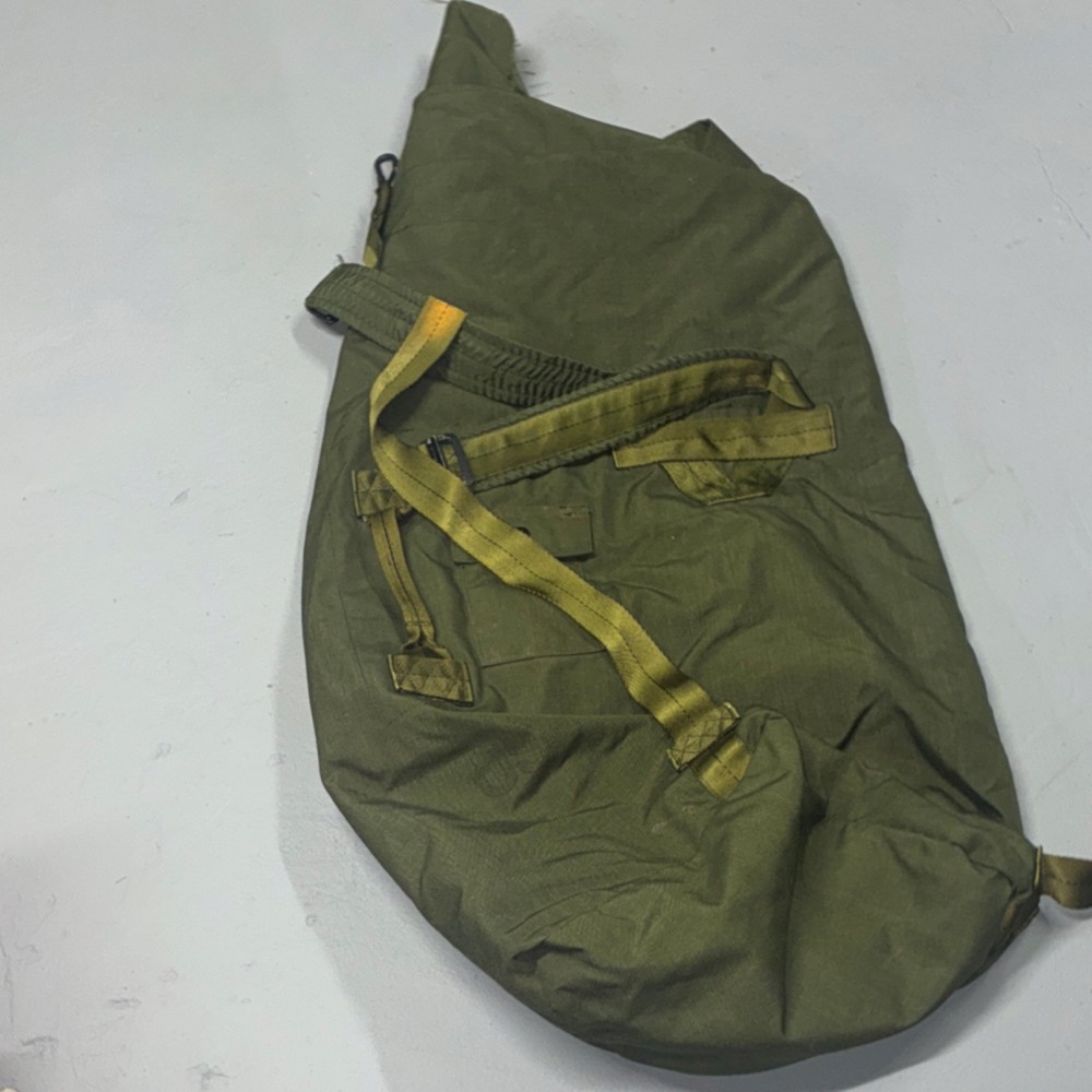 Olive drab US Army duffle bag