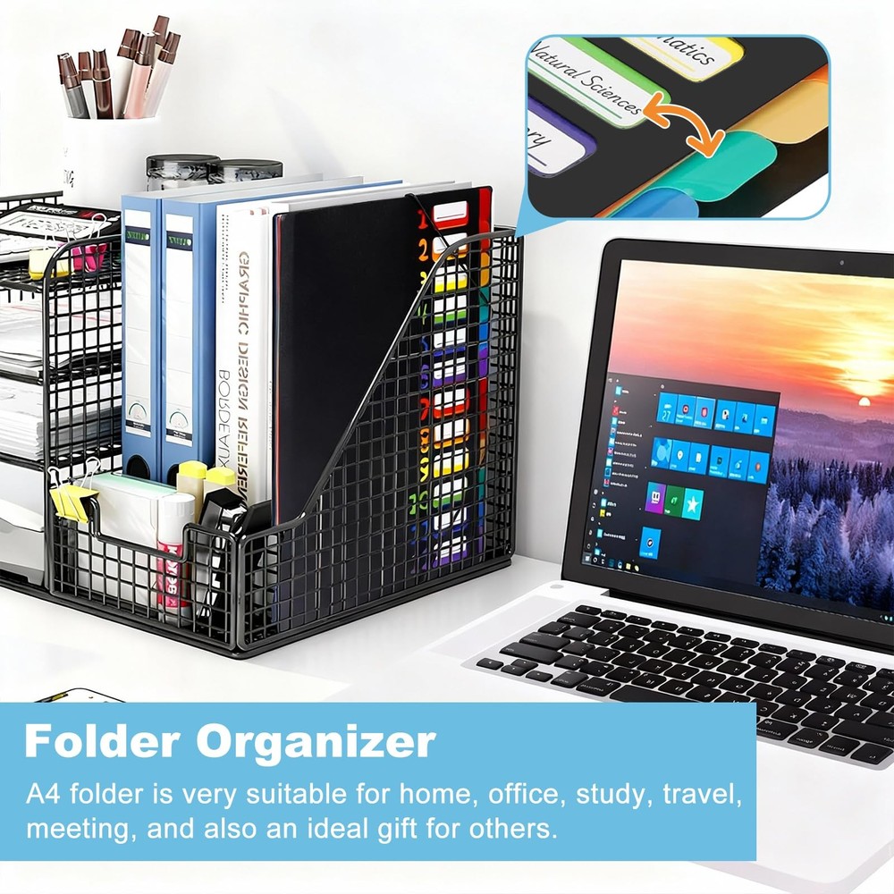 2 Pack Expanding File Folder with 12 Pockets, A4 Accordion Document Organizer...