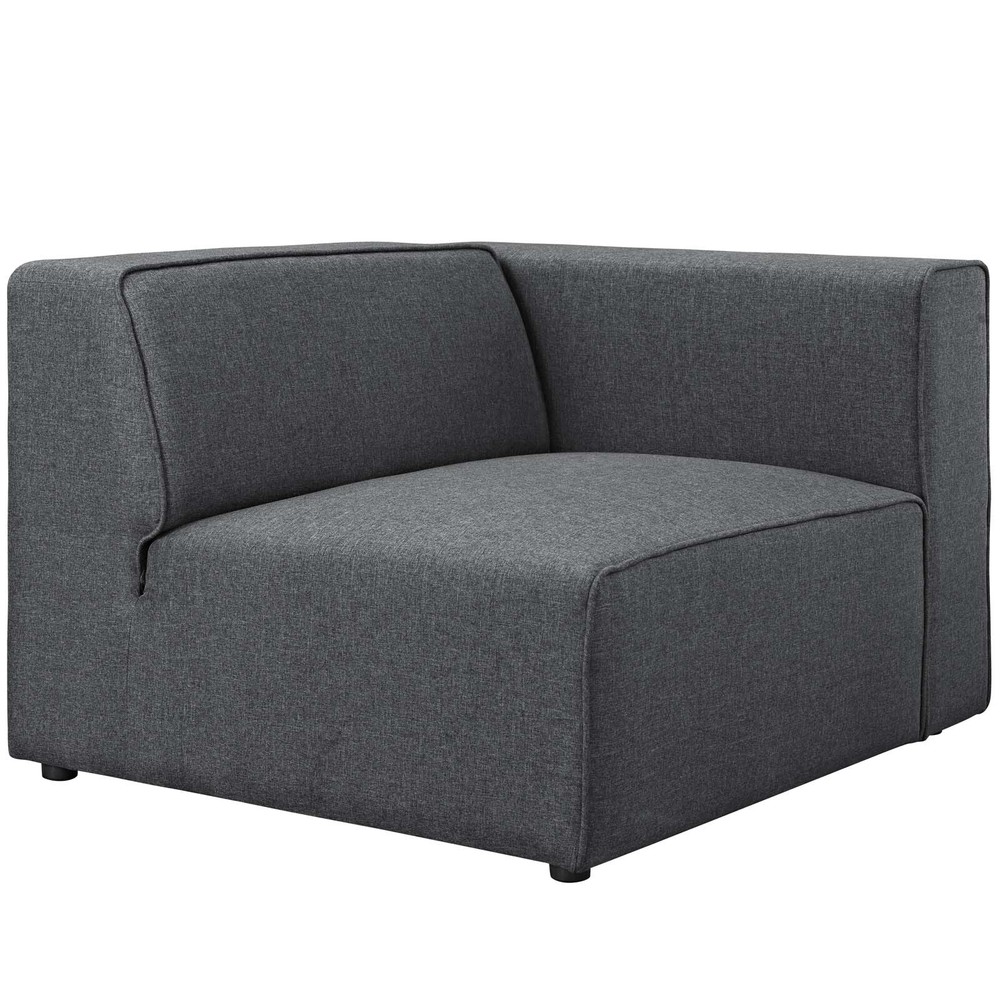 Modway Mingle Fabric Right-Facing Sofa in Gray