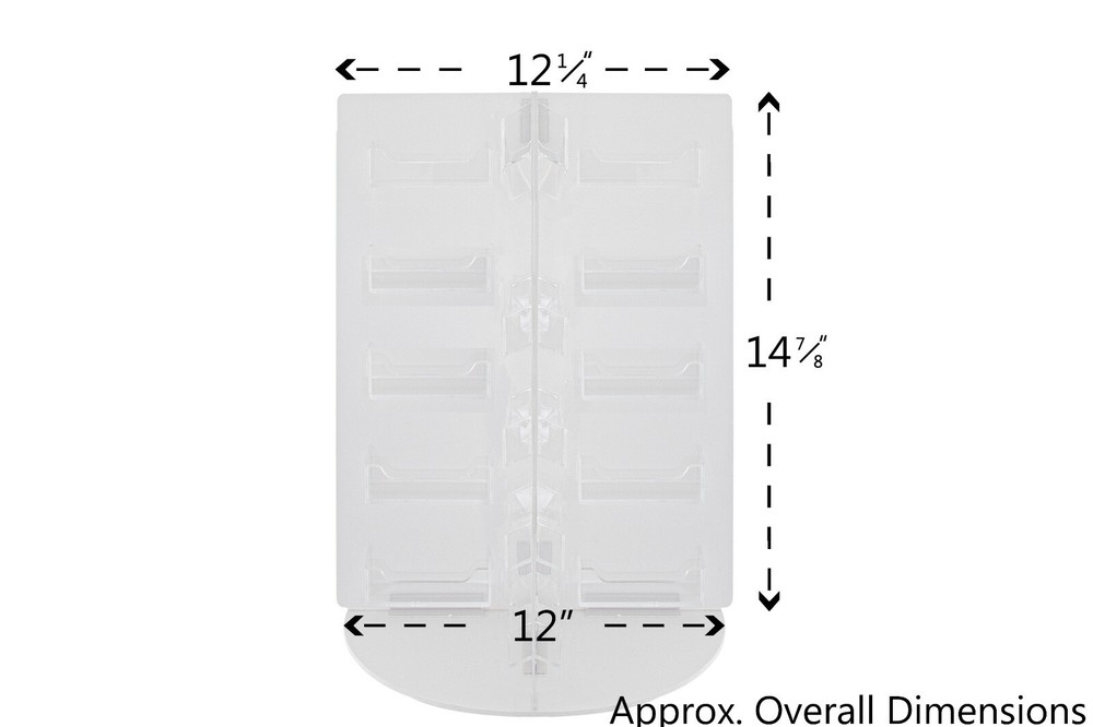 40 Multi Pockets Rotating Countertop Organizer Display Clear & White Premium