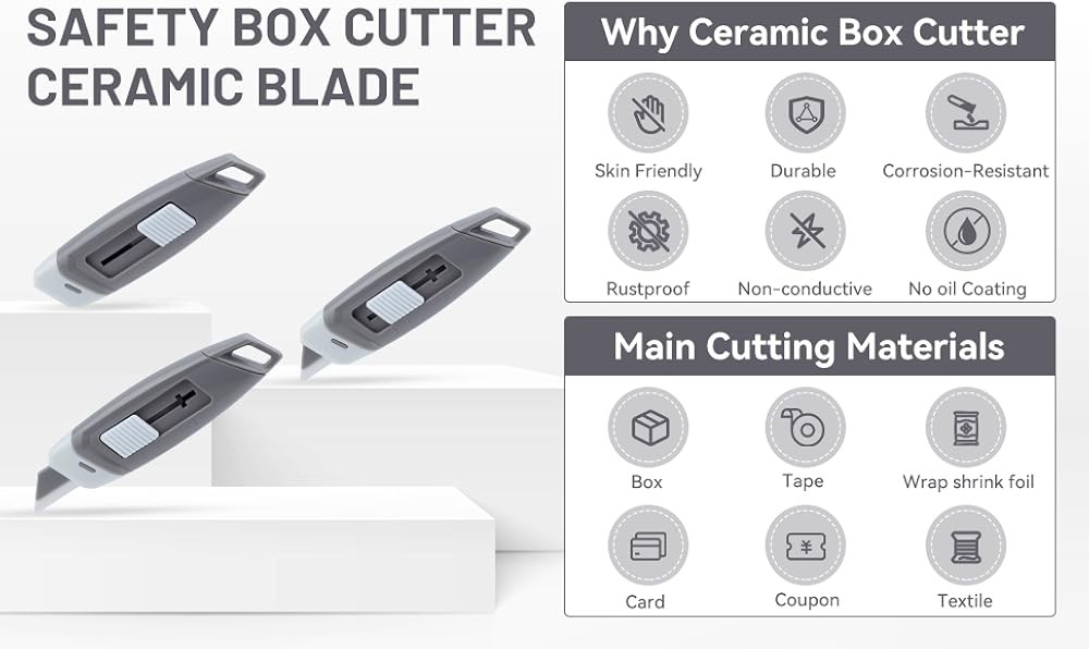Mini Ceric Box Cutter, 2-Sta Retractable Box Opener, Mini