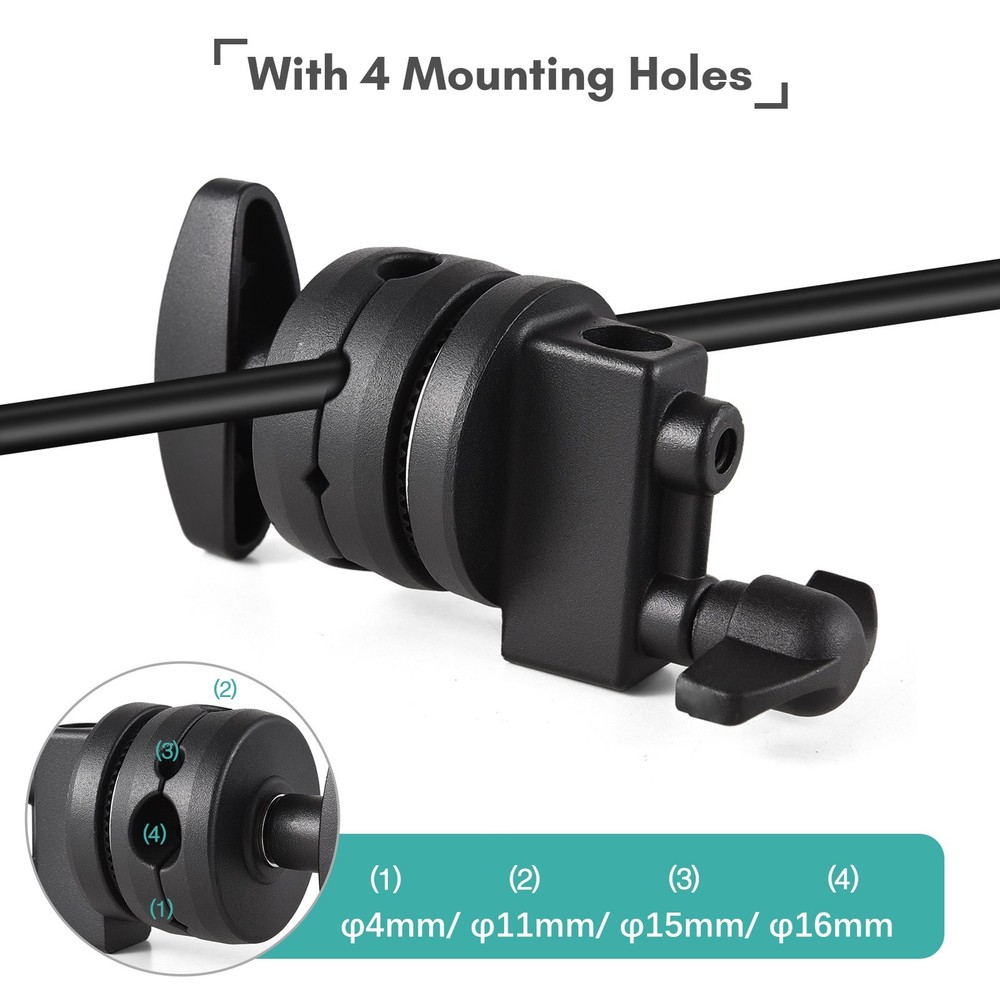 Multi-Functional Light Stand Mounting Adapter Heavy Duty Head Holder Grip