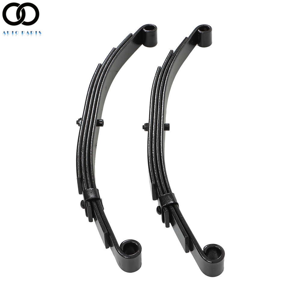 Set of 2 For 3500 lbs Axle Trailer Leaf Spring 4 Leaf Double Eye 1750 lbs Cap