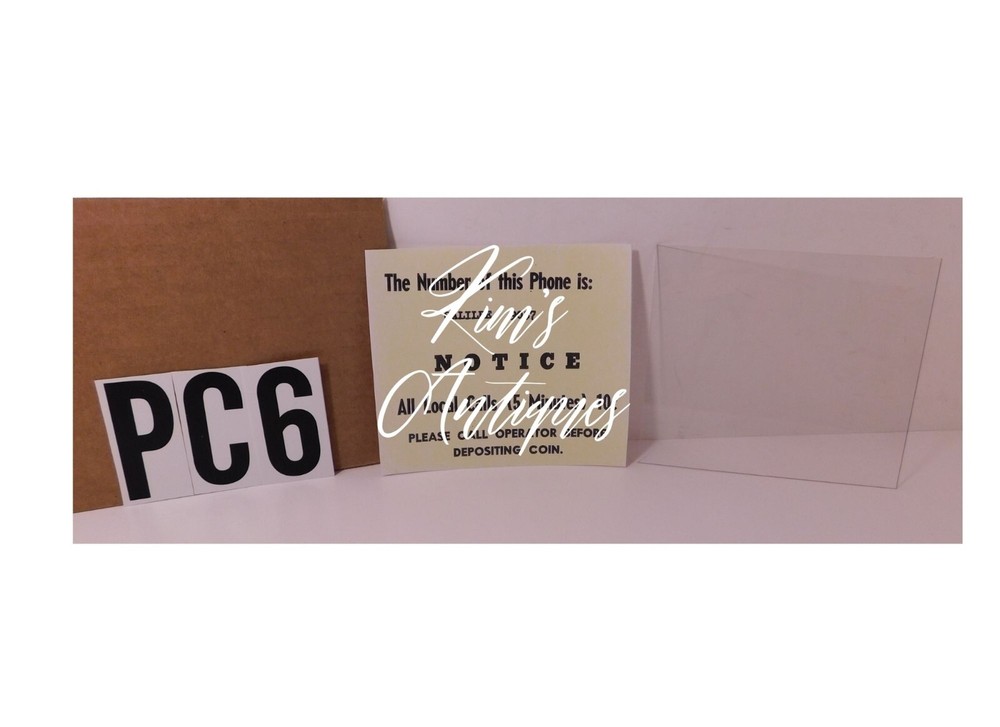 2 New Info. Card Inserts & 2 Clear Plastic Windows for W/E 3 Slot Payphone PC6