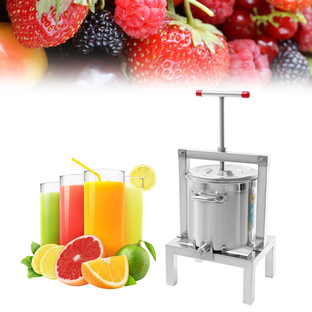 Manual Fruit Juicer, Grape Apple Juice Extractor 2.6gal/10L with Press Handle
