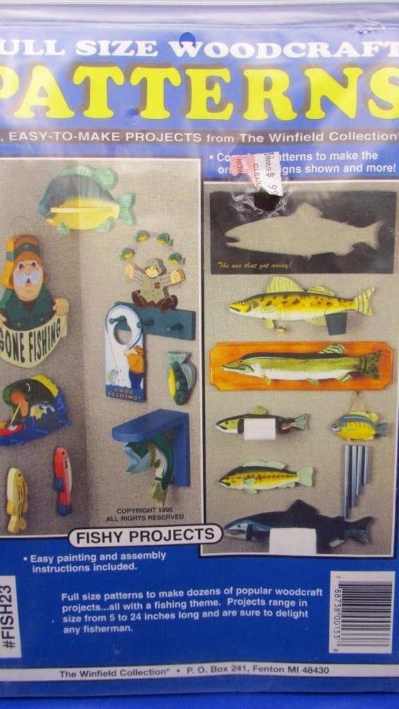 Full Size Woodcraft Patterns "Fishy Projects" Fishing Themed