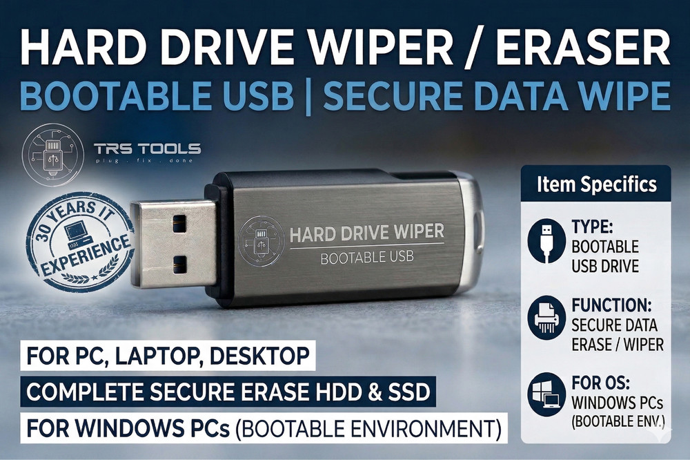 Hard Drive Wiper USB & CD Disk Eraser Delete Nuke Wipe