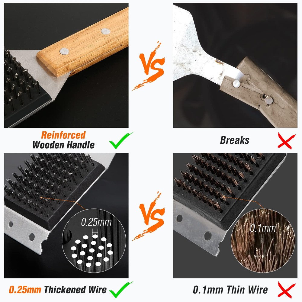 SIMPLETASTE Grill Brush and Scraper, Durable & Effective, Include Extra Stain...