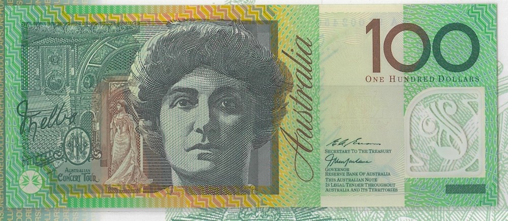 1997 Australia 1st Prefix Folder $100 AA97 001335 Macfarlane Evans Polymer issue