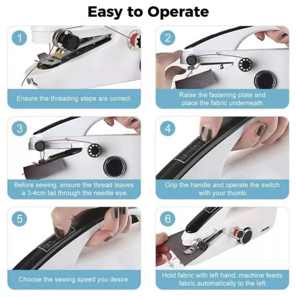 1 Set Handheld Sewing Machine W/Complete Accessory Kit Home Use DIY Tool