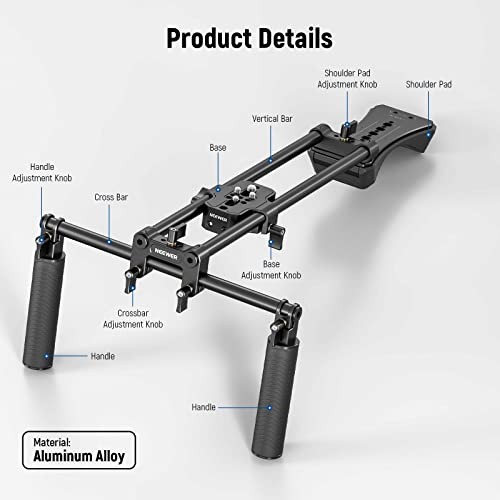 Universal Shoulder Rig Kit, 16"/40cm Extended 15mm Rod Support System SR004