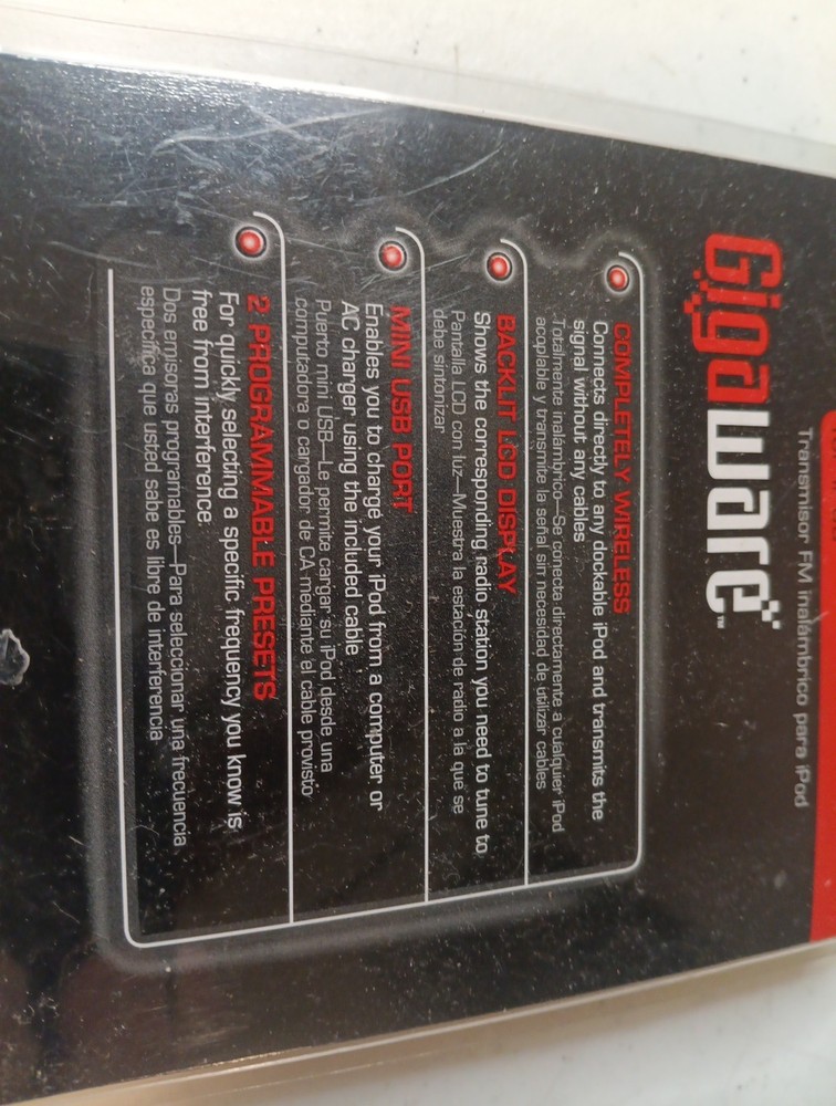 Gigaware Wireless FM Transmitter FOR IPOD. 12-634