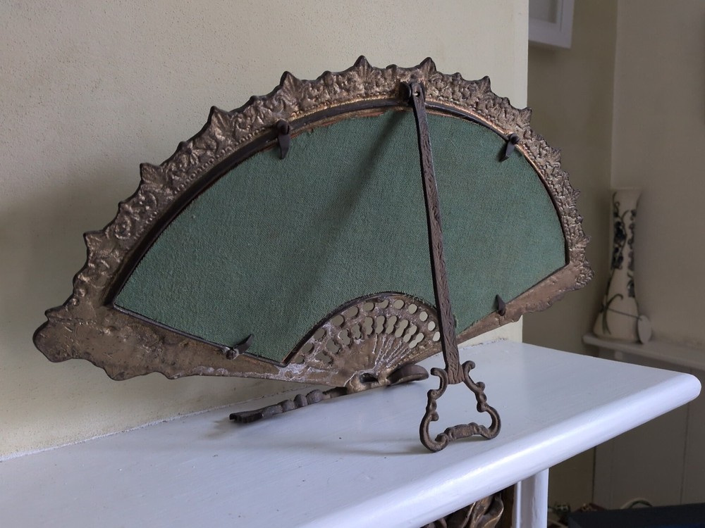 Vintage Brass Fan Mirror