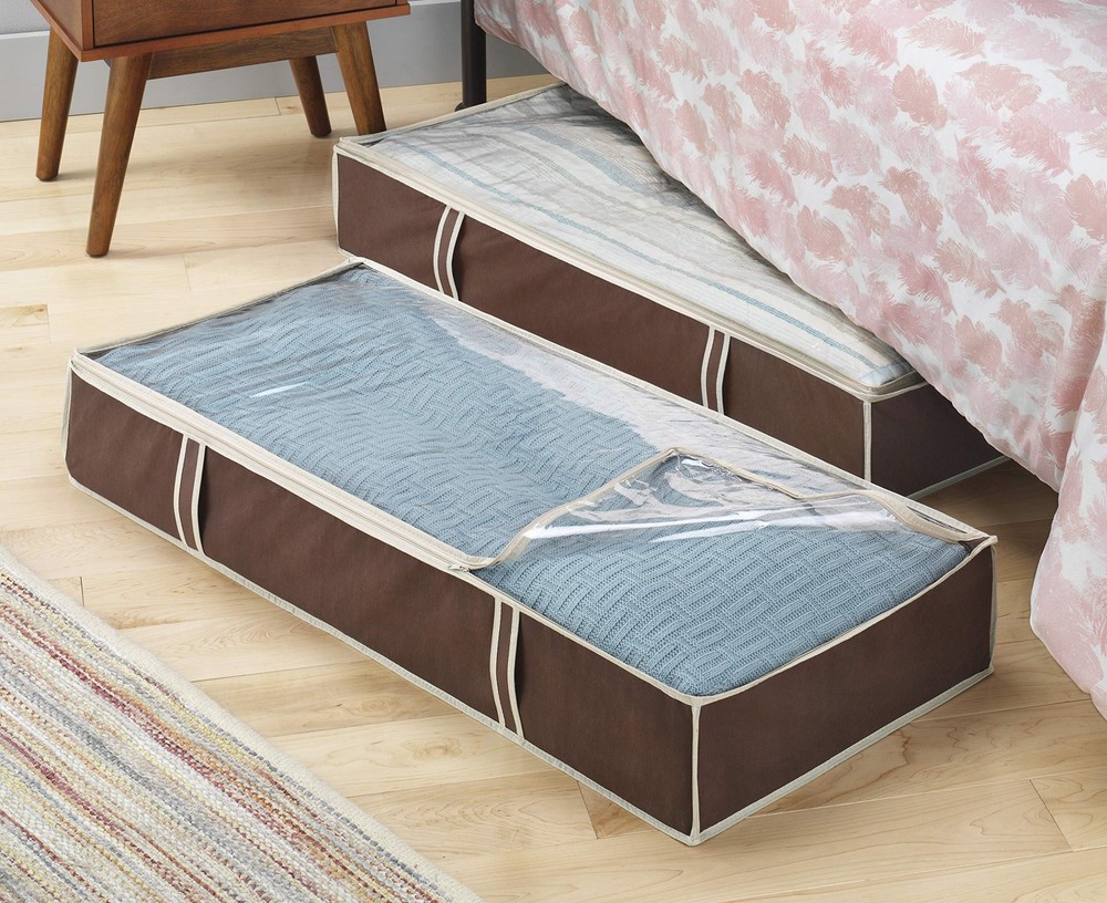 Whitmor Zippered Underbed Bags Java Set of 2 Pieces Jumbo,