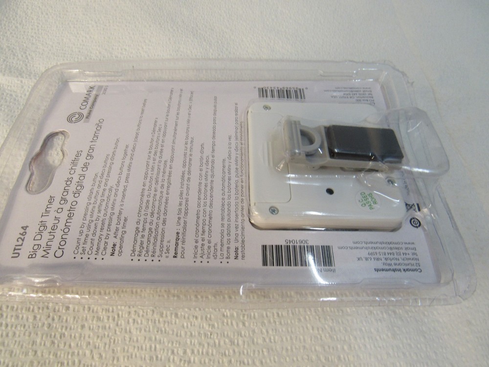 Comark UTL264 Big Digit Kitchen Digital Timer Max 99 Min White