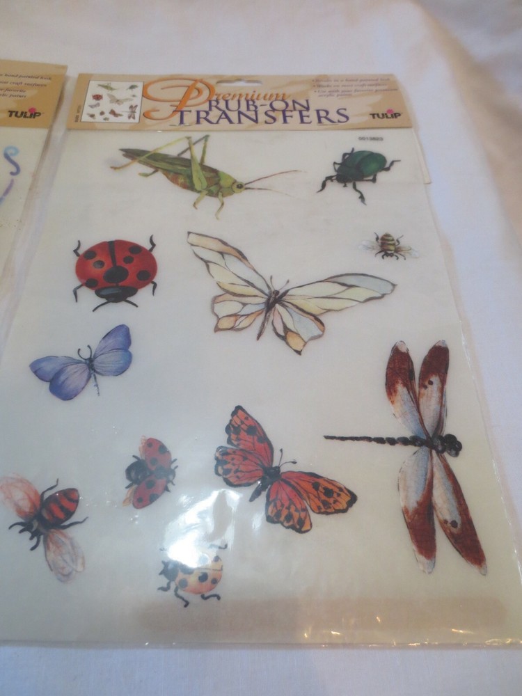 Rub On Transfers NOS Dragonflies and Bugs 2 sheets