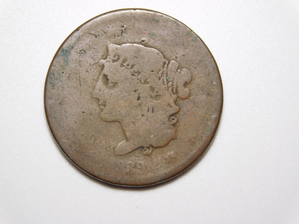 US COINS 1839 CORONET HEAD LARGE CENT