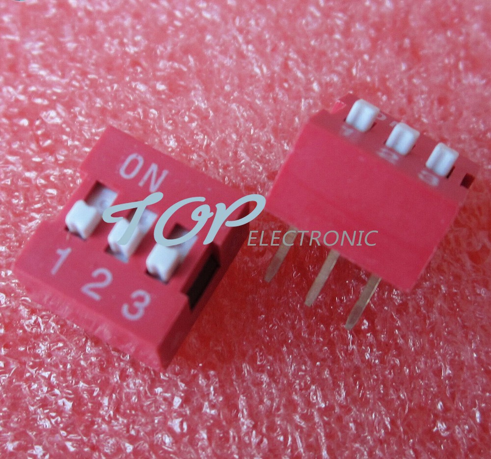 10Pcs Slide Type Switch Module 2.54mm 3-Bit 3 Position Way DIP Red Pitch