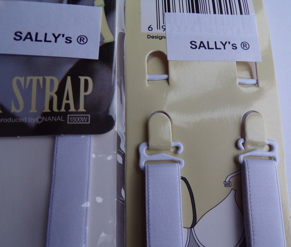 BRA STRAPS REPLACEMENTS - ADJUSTABLE - 1.2CM - WHITE - 2 PAIRS