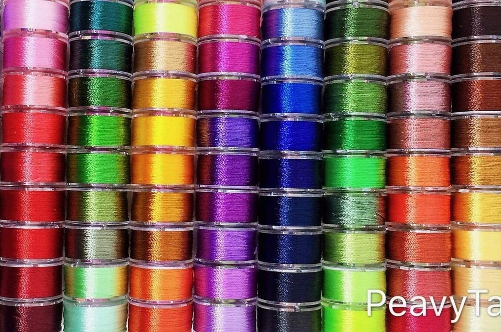 PeavyTailor 60 Pcs/Colors Prewound Sewing Bobbins (40 Weight Polyester Thread)
