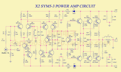 One Pair Classic Symasym 5-3 Discrete After-stage Power Amplifier Bare PCB Board