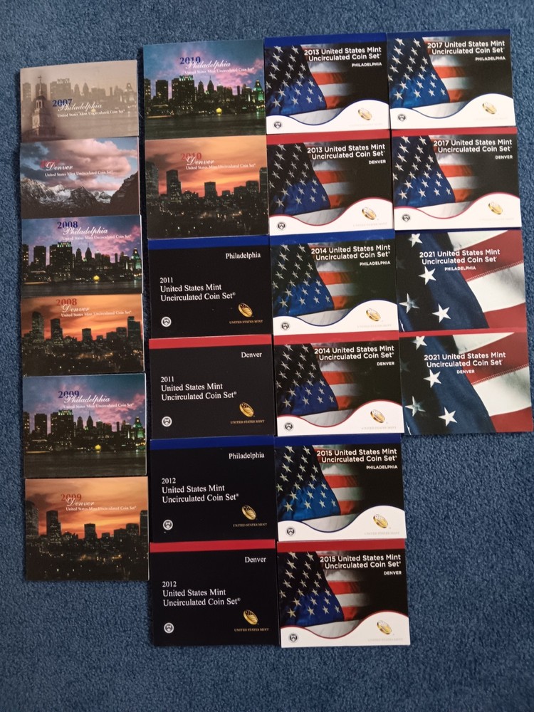 MINT SETS 2007-2015+2017+2021  OGP  11 SETS