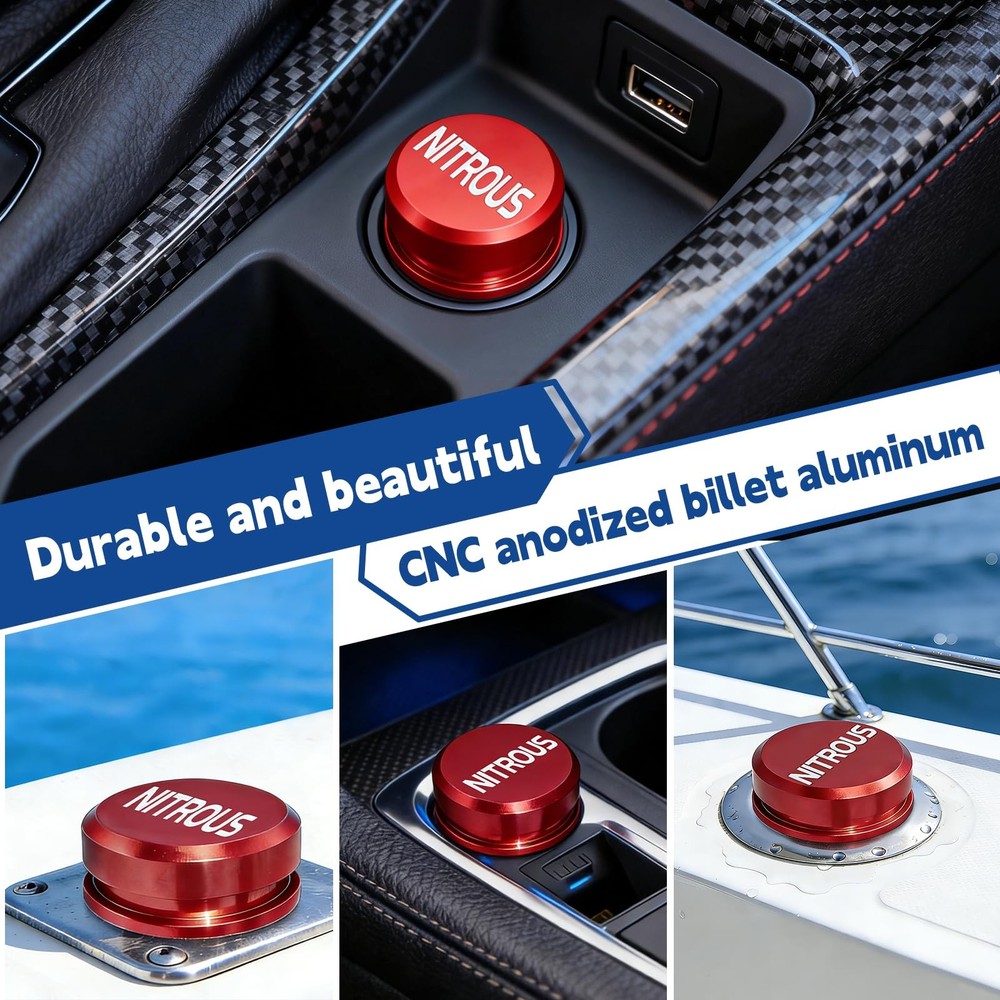 Cigarette Lighter Plug Cover Billet Aluminum Plug, Nitrous