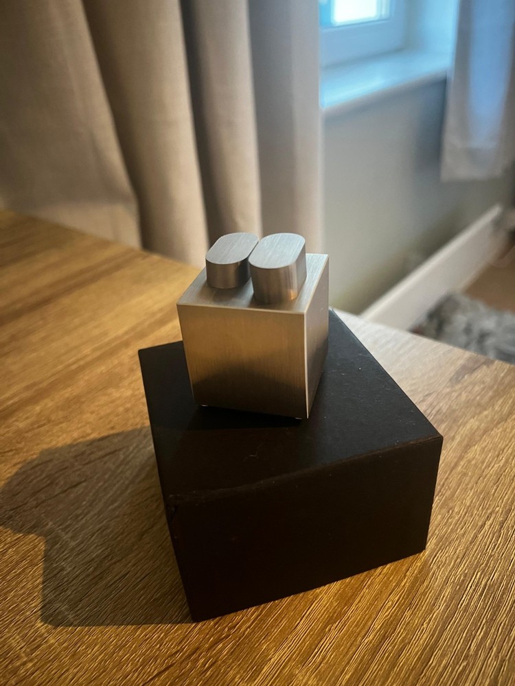 Steel cube Precision Machined Solid Steel Cube – Engineering Art Sculpture / Imp