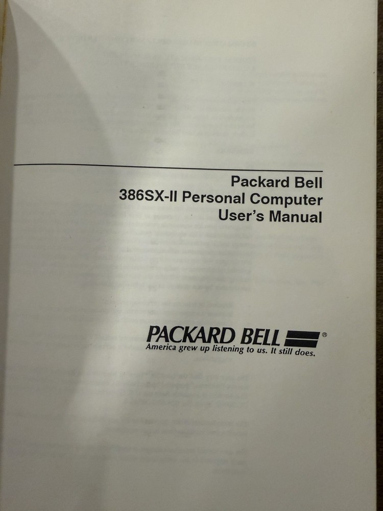 Packard Bell 386 SX-II User Manual