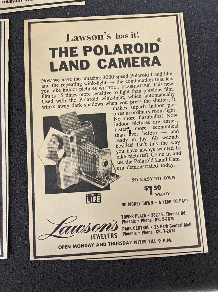 Vintage 1950’s Print Camera Advertisements