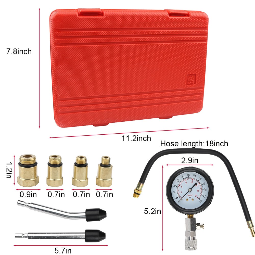 Petrol Engine Cylinder Compression Tester Kit for Automotive Motorcycle Tool Kit