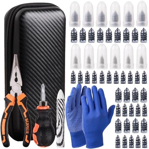 100PCS Tire Repair Kit - No Removal Needed, Sidewall Patch Tools & Storage Bag -