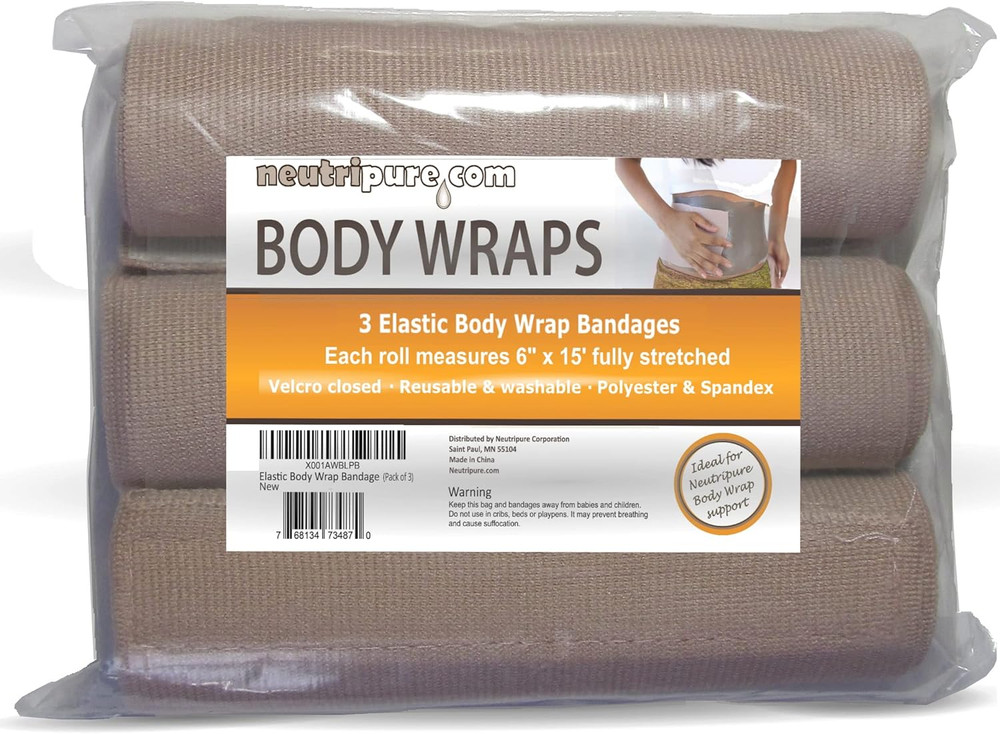 Neutripure Body Wrap Support - Elastic Stretch Bandages - Washable and Extra