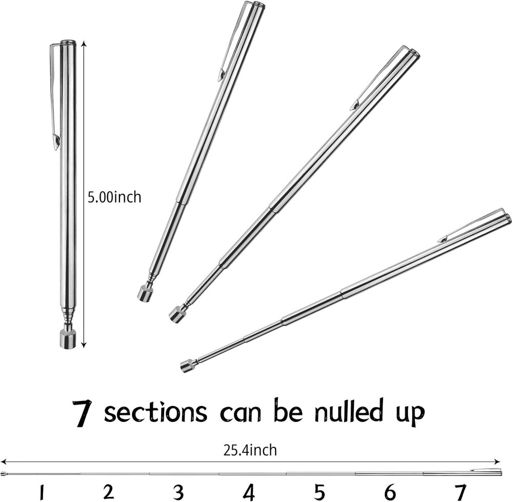 1 Pack Magnetic Pickup Tool, Telescoping Stick, Extendable Magnetic Pen for M...
