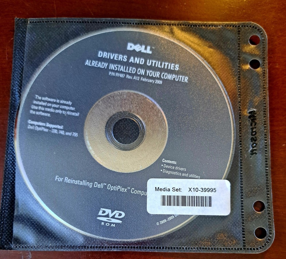Dell Drivers & Utilities Dell Optiplex Discs 2 & 3 & Applications MISSING 1 DISC