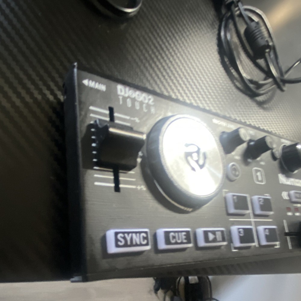 Numark DJ2GO2 Touch 2-Deck Tabletop DJ Controller, USB, 8 Pads, Black